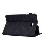 compatible with Samsung Galaxy Tab A 10.1 (2016) T580 / T585 Shockproof Case Pu Leather Butterfly Floral Pattern Printed Case Black