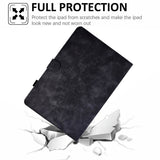 compatible with Samsung Galaxy Tab A 10.1 (2016) T580 / T585 Shockproof Case Pu Leather Butterfly Floral Pattern Printed Case Black