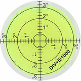Round spirit level, 60mm diameter measuring tool, round vial with scale for balancing camera equipment - Side View