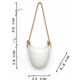 Set of 3 white ceramic wall pots - Fei Yu - Side View