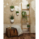 Set of 3 white ceramic wall pots - Fei Yu - 45-Degree Angle