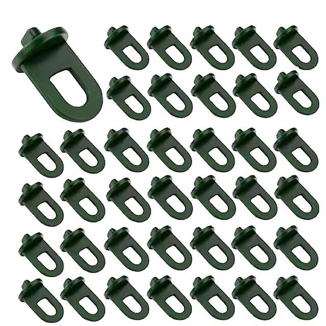 Greenhouse Clamps Set of 100 with extra strong grip and eyelets - The best trellis and plant holder for your greenhouse(Dark green)