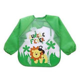 pcs bibs with sleeves, waterproof long sleeve bibs, unisex, for toddlers - Front View