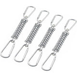 Tension Spring Buckle Awning Bracket - Sun Sail Brackets Accessories Stainless Steel with 4 Spiral Springs 8 Carabiners for Tents Awnings Camping, 4 pcs