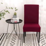 Chair Covers Set of 4 or 6, Stretch Removable Washable Chair Covers Decoration Slipcovers Seat Covers for Hotel Wine Red-tfrf wine Red 4pcs - Top-Down View
