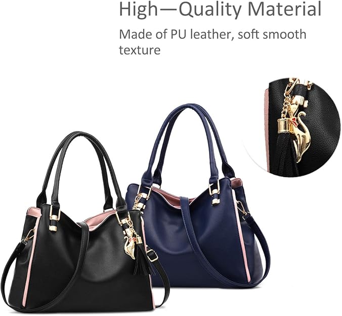 Hobo and Shoulder Bags for Women Fashion Handbags Large Tote Bag Ladies Shoulder Bag_MGF Black