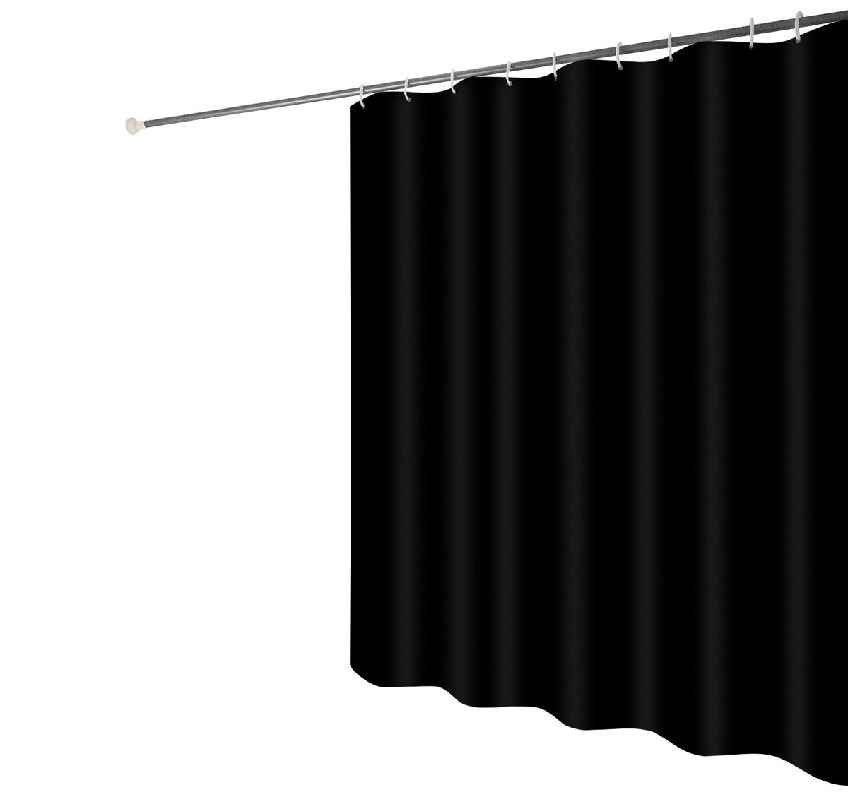 Black Shower Curtain Solid Color Waterproof Mildew Resistant Shower Cu