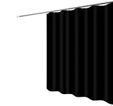 Black Shower Curtain Solid Color Waterproof Mildew Resistant Shower Cu - Front View