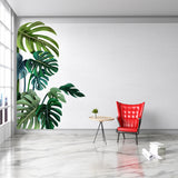 Green Plant Wall Sticker Tropical Wall Sticker, Plant Stickers, DIY - 45-Degree Angle