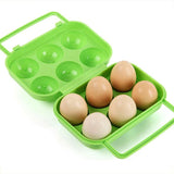 Portable Plastic Egg Carton 6 Compartments Foldable Egg Storage Box Large Capacity Egg Box Egg Holder Organizer for Refrigerator and Crisper - Side View