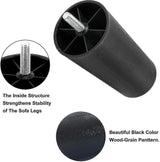 Plastic Sofa Legs, 4-Pack Replacement Sofa Legs Furniture Legs with Mounting Plates—yux - Front View