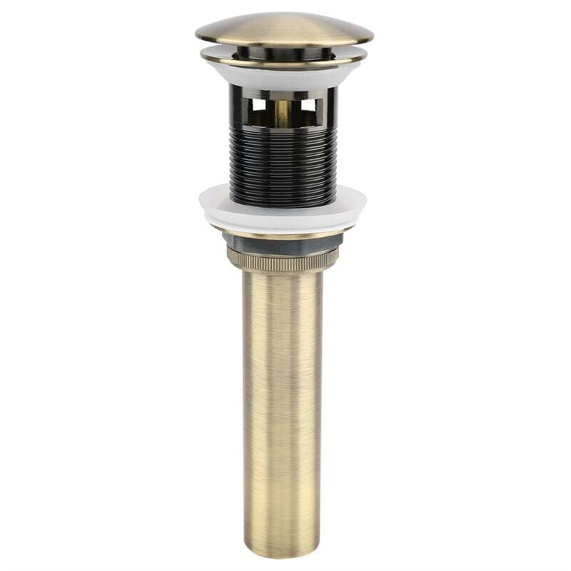 G1 1/4\" Pop-up Retro Sink Plug Waste Click-clack Drain with Overflow Bronzed Brass Universal Sink Drain Valve Basin Siphon - with Overflow