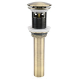 G1 1/4\" Pop-up Retro Sink Plug Waste Click-clack Drain with Overflow Bronzed Brass Universal Sink Drain Valve Basin Siphon - with Overflow