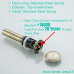 G1 1/4\" Pop-up Retro Sink Plug Waste Click-clack Drain with Overflow Bronzed Brass Universal Sink Drain Valve Basin Siphon - with Overflow