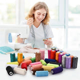 72 pcs Sewing Thread Set, 36 Colors Sewing Machine Threads, Pre-Wound Spools Sewing Thread Set, 365 Meters Per Spool - Front View