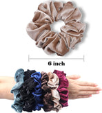 Extra Large Scrunchies for Women with Thick Hair, Premium Velvet Large Scrunchie, Soft Twists Ponytail Holder Hair Accessories, 6 Pack