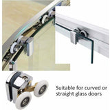 Shower Door Roller, 4pcs Double Shower Door Rollers Sliding Door Wheel Replacement for Shower Enclosure for 14mm Glass Hole - Top-Down View