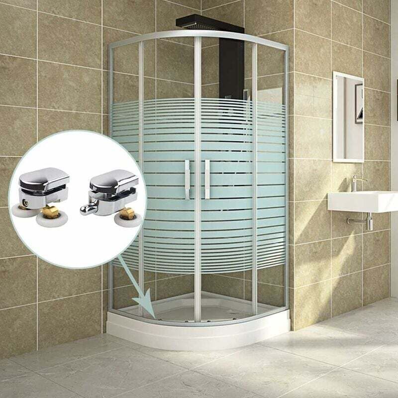 Shower Door Roller, 4pcs Double Shower Door Rollers Sliding Door Wheel Replacement for Shower Enclosure for 14mm Glass Hole