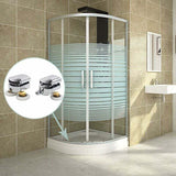 Shower Door Roller, 4pcs Double Shower Door Rollers Sliding Door Wheel Replacement for Shower Enclosure for 14mm Glass Hole - 45-Degree Angle