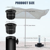 6-piece balcony parasol accessory set - 4 umbrella hole rings and 2 hand screws, black - Compatible with outdoor tables and terraces - Front View