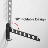 Foldable Clothes Hook, Wall Mounted Clothes Rack, Wall Hook, Foldable Hook for Balcony, Bathroom, Laundry Room (Black, 1-pack)—yux - Side View