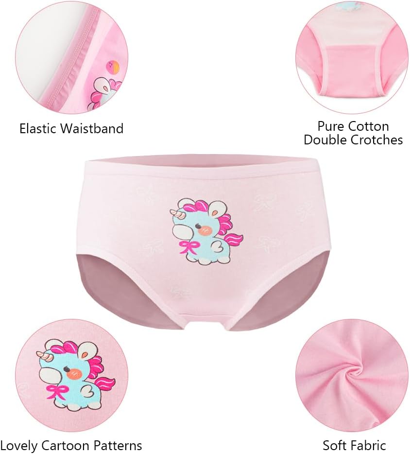 Children's cotton underwear, 8-pack Girls panties, breathable cotton underwear, panties for little girls, cotton underpants with different motifs (2-7 years) L