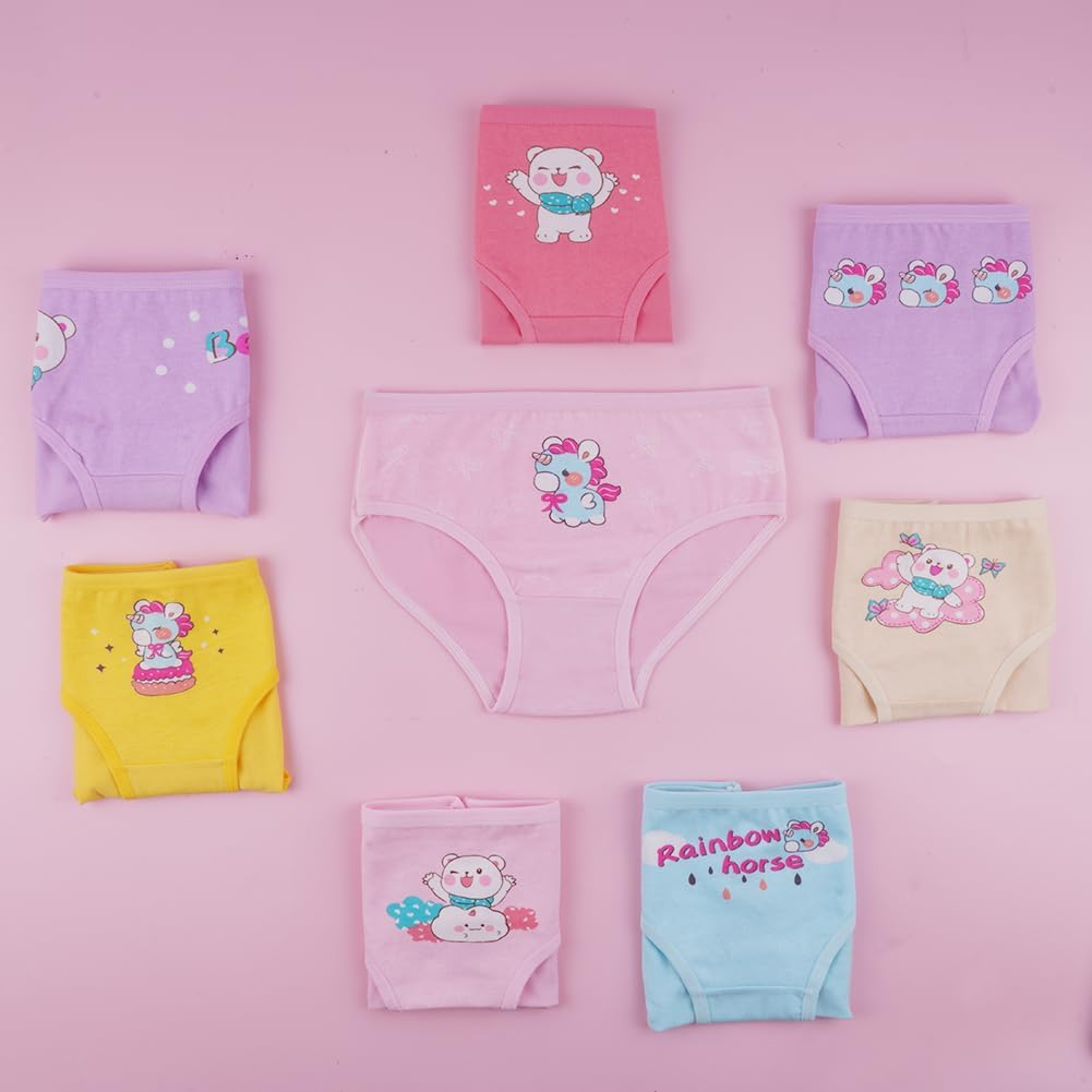 Children's cotton underwear, 8-pack Girls panties, breathable cotton underwear, panties for little girls, cotton underpants with different motifs (2-7 years) L