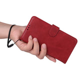 SKALO Samsung A55 5G PU Leather Wallet Case - Multiple Colors Red