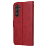 SKALO Samsung A55 5G PU Leather Wallet Case - Multiple Colors Red