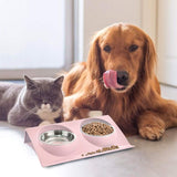 Cat food bowl, double cat food bowl, stainless steel cat bowl, non-slip, cat food bowls, stainless steel cat bowl set, cat food bowl - 45-Degree Angle