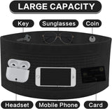 Breathable waist chain waist belt hidden wallet waist bag women's belly bag port running mobile phone holder keys money holder black S Black Black S