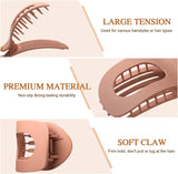 Set of 4 brown, matte, flat hair clips, flat clip for women, round lying hair clip for thick and thin hair, comfortable, curved flat clips - Top-Down View