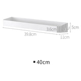 Set of 2 shower shelves, shower shelf without drilling, wall shelf with 6 removable hooks, for bathroom, kitchen, white