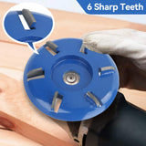Wood router, wood milling, stump grinder angle grinder wood router 6 teeth chainsaw - Top-Down View