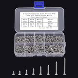 800pcs Small M2 Self Tapping Screws Assortment Box, Countersunk Phillips Flat Head Wood Screws (M2-4mm 5mm 6mm 8mm 10mm 12mm 16mm 20mm) - Front View
