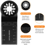 10pcs Oscillating Saw Blades, Oscillating Multitool Accessory Set, Universal Saw Blade for Dremel, Bosch, Makita, Fein - Front View
