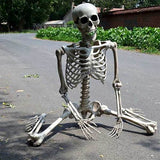 Halloween Skeleton Life Size, Full Body with Movable Joints, Human Legs, Scary Halloween Skeleton Decoration for Halloween Party, Haunted House Accessories - Front View