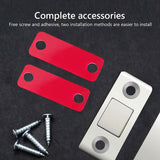 4/8-pack Self-Adhesive Magnetic Cabinet Door Catches Stainless Steel Magnet Lock for Kitchen Cabinet Magnetic Closing Drawer Cupboard Door Lock. - Side View