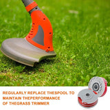 4-pack string trimmer line spool for Flymo FLY021 brush cutter line spool replacement spool for Flymo string trimmer 36ft/1.5mm - Top-Down View