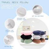 Travel Pillow Neck Pillow Memory Foam Travel Pillows Head Support Pillow for Airplane Train Car Office Travel Essential Flight Pillow (Gray) Gray