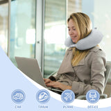 Travel Pillow Neck Pillow Memory Foam Travel Pillows Head Support Pillow for Airplane Train Car Office Travel Essential Flight Pillow (Gray) Gray