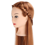 Hairdressing Mannequin Head Light Brown Hair Braid Styling Training Doll Head (with Makeup) - Top-Down View