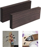 Wood blank ebony wood wood glossy fade-resistant musical instrument ebony blank DIY material 2 pcs - Rear View