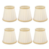 6pcs Small Lampshades Clip On Drum Light Shade Fabric For Chandeliers Light Bulbs Lighting Accessories