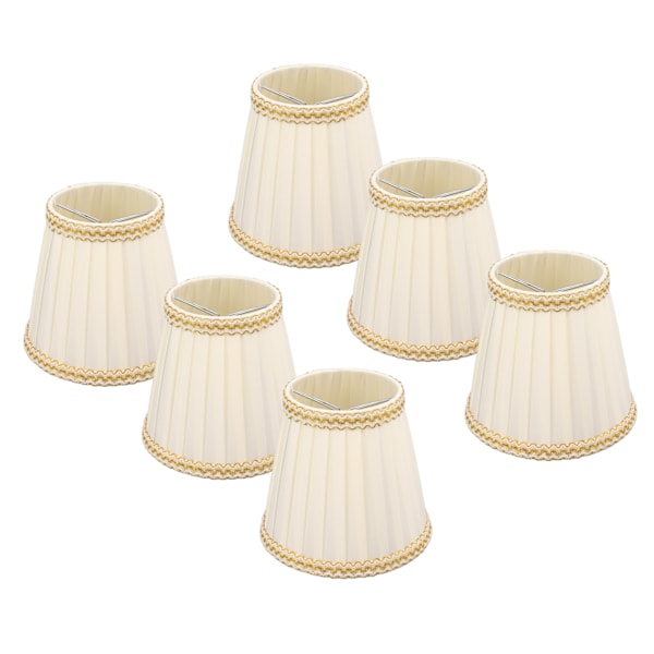 6pcs Small Lampshades Clip On Drum Light Shade Fabric For Chandeliers Light Bulbs Lighting Accessories