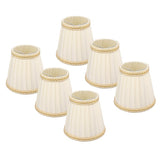 6pcs Small Lampshades Clip On Drum Light Shade Fabric For Chandeliers Light Bulbs Lighting Accessories