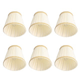 6pcs Small Lampshades Clip On Drum Light Shade Fabric For Chandeliers Light Bulbs Lighting Accessories