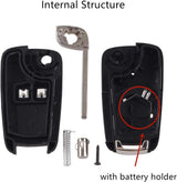 Remote Control Car Key Case Replacement Compatible with Vauxhall Opel Astra Insignia Vectra Zafira Meriva Mokka Key Shell (With Blade) 2 Buttons 2pcs
