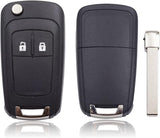 Remote Control Car Key Case Replacement Compatible with Vauxhall Opel Astra Insignia Vectra Zafira Meriva Mokka Key Shell (With Blade) 2 Buttons 2pcs - Top-Down View