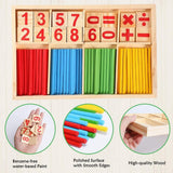 Montessori Math Toy, Wooden Sticks Digital Game with Counting Blo - Top-Down View